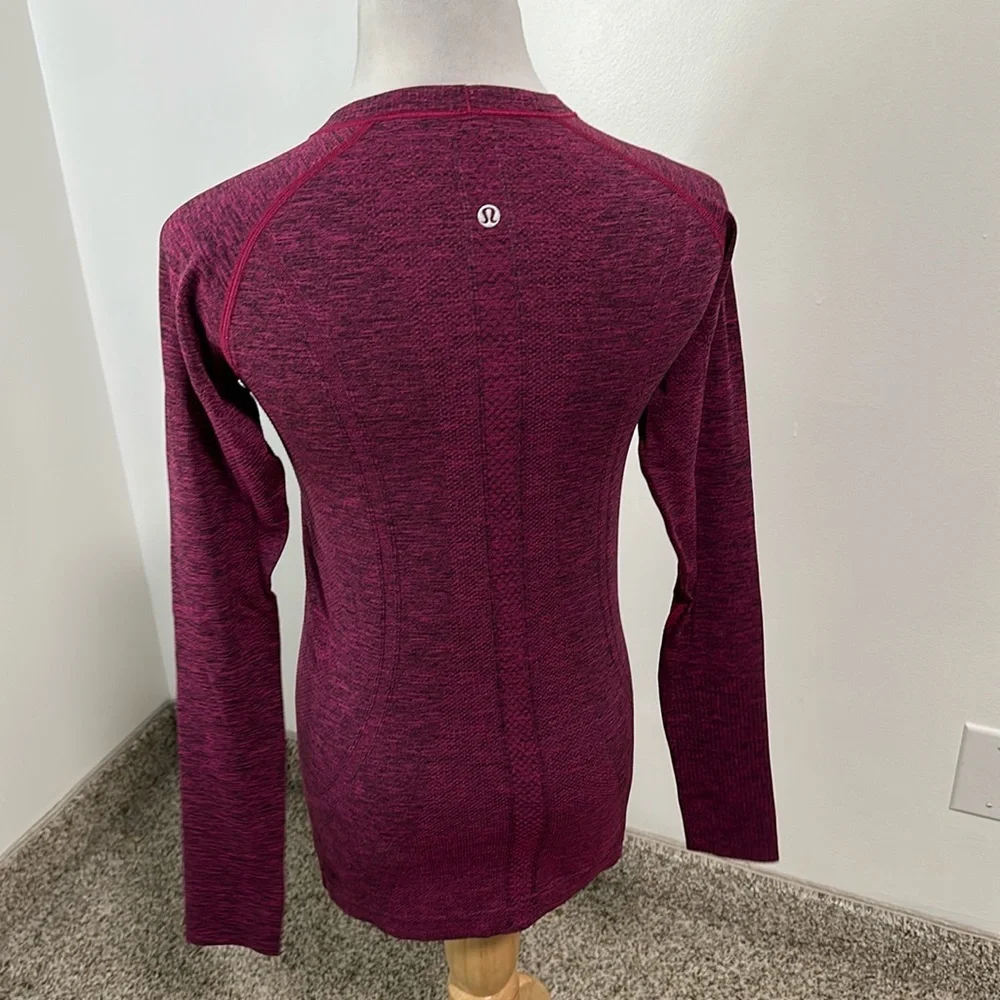 lululemon athletica Long Sleeve Seamless Top - Burgundy/Black Heather